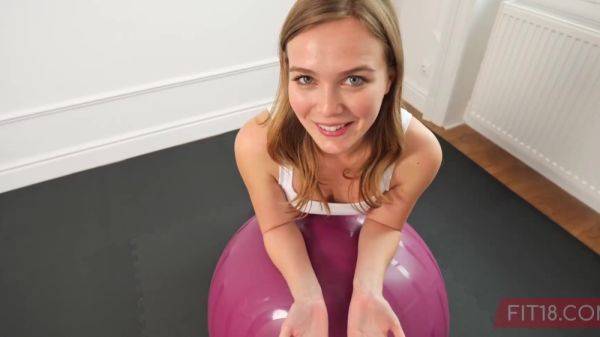 Petite teen Stella Sedona uses trainer's dick for cardio workout - anysex.com on freevids.org