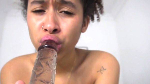 Hot Ebony Teen with Braces gives Sloppy Blowjob - drtuber.com on freevids.org