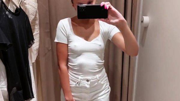 Sexy cutie takes a video of herself in the fitting room of t - drtuber.com on freevids.org