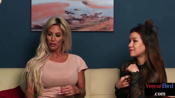 Voyeur busty MILF and tattooed 21yo tease jerker who wanks - txxx.com - Britain on freevids.org