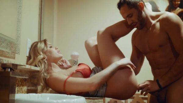 Husband cheated with hot blonde boss in office toilet - anysex.com on freevids.org