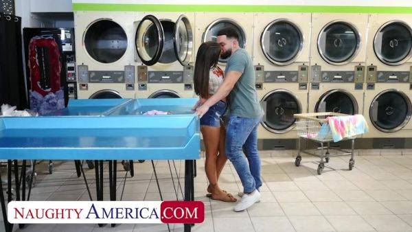 Bubble butt brunette Mae Milano gets fucked in the laundromat by friend's brother - hotmovs.com on freevids.org