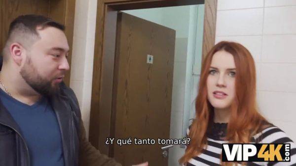 Watch as a hot redhead teen gets cuckolded by her wealthy friend in a public restroom - sexu.com on freevids.org