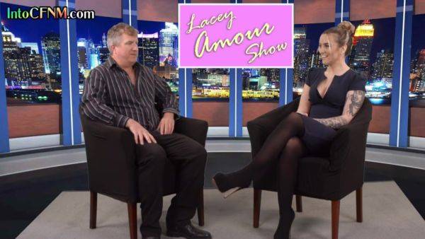 CFNM femdom TV host babe sucks and wanks guests cock - hotmovs.com on freevids.org