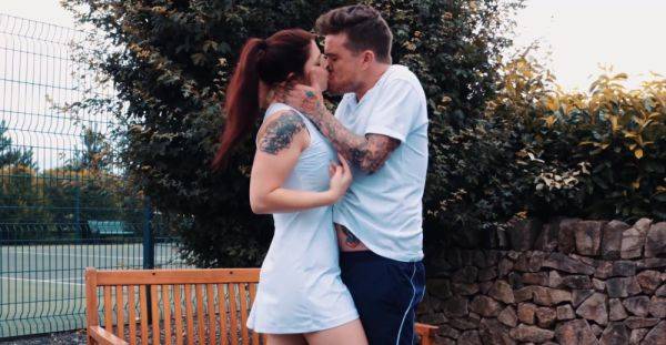 Sensual female roughly drilled on the tennis court before feeling jizz on her shaking ass - alphaporno.com on freevids.org