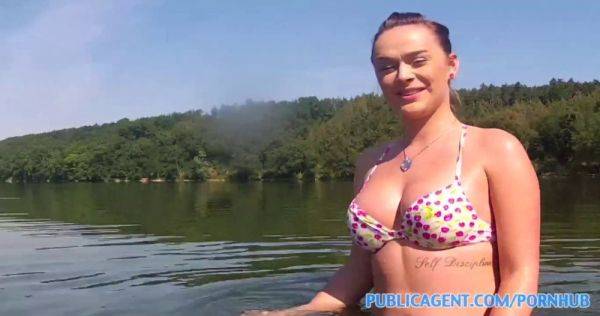 Bikini babe with huge tits gets pounded on the lake in POV reality video - sexu.com on freevids.org