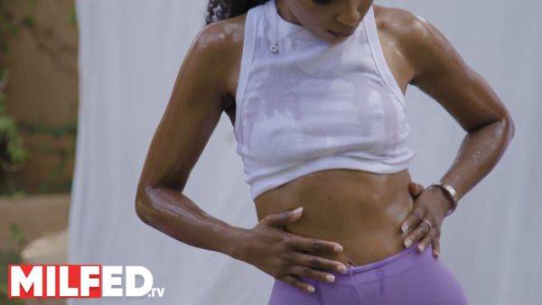 Sneaking on MILF neighbor's workout to watch her work out - MILFED - sexu.com on freevids.org