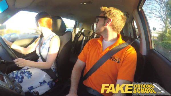 Zara DuRose gets her ginger bush out in a fake driving school POV video - sexu.com on freevids.org