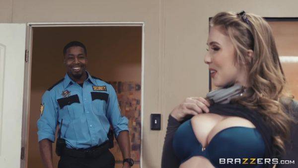 Black security guard fucks sexy redhead chick in the library - xtits.com on freevids.org