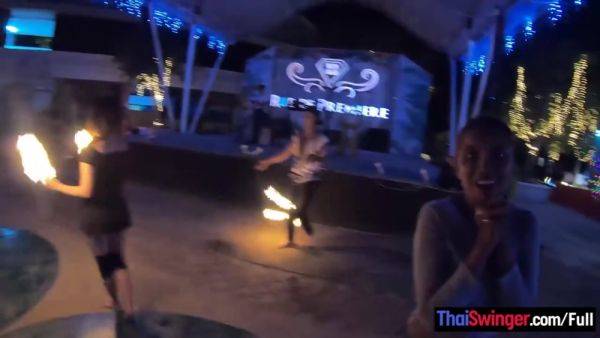 Amateur couple watches a fire show and has hot sex once back in the hotel - hotmovs.com - Thailand on freevids.org