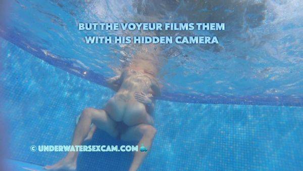 This couple thinks no one knows what they are doing underwater in the pool but the voyeur does - hclips.com on freevids.org