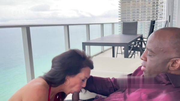 Beautiful Milf Fucks Her Lover On A Resort Balcony - upornia.com on freevids.org