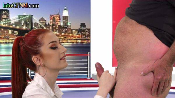 CFNM redhead British babe sucks cock in live TV show - txxx.com - Britain on freevids.org