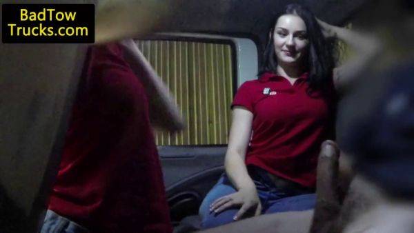 Lucky amateurs share driver's hard cock after getting stranded in a truck - sexu.com on freevids.org