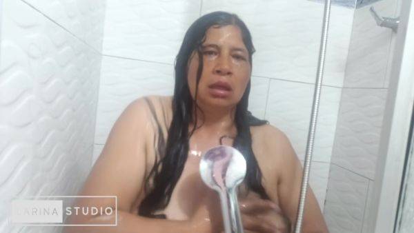 Madura Latina Gets Naked In The Shower And Touches Her Big Tits While Dancing Sexy - hclips.com on freevids.org