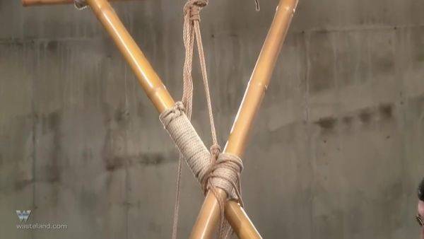 Whilst Bound This Submissive Japanese Beauty Is Taken To Sweaty Orgasm Through Caning And Toys - hotmovs.com - Japan on freevids.org