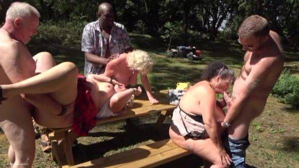 Three BBW Grannies go dogging in the park - hclips.com on freevids.org