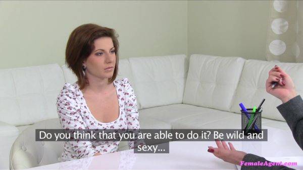 Bisexual Blonde Agent Fucks Kinky Brunette Model With A Purple Strap-On Toy - Ryta Lucky - xhand.com on freevids.org