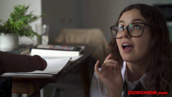 Leana Lovings and her study buddy study together and share a hard cock - sexu.com on freevids.org