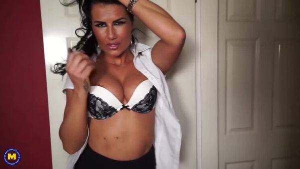British MILF Katie K with Big Tits and Stockings - Solo Play - porntry.com - Britain on freevids.org
