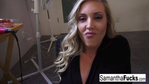 Samantha gets her tight asshole drilled by James Deen on the set of his sexest show ever! - sexu.com on freevids.org