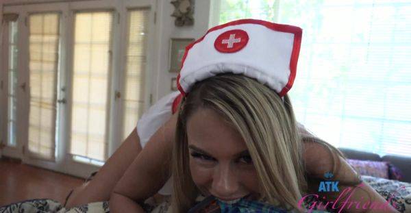 Cute babe in nurse uniform tries cock in every hole while sharing the best POV - alphaporno.com on freevids.org