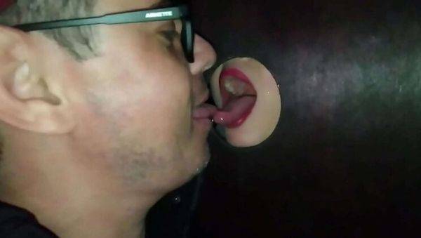 Latin Milf Takes Multiple Big Cocks at Public Gloryhole - porntry.com on freevids.org