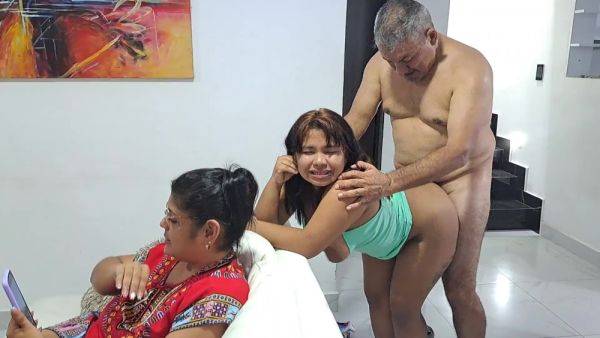 Old fart sneaky fucked his step-granddaughter while his wife watching series - anysex.com on freevids.org