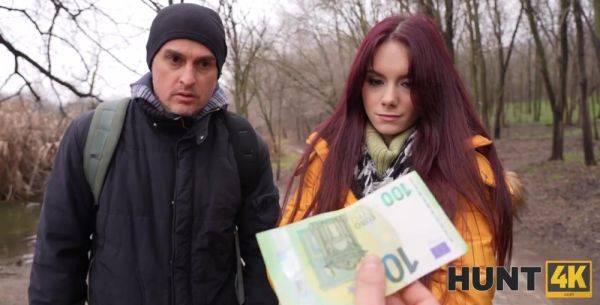 Reality Pick Up with a Flat-chested Brunette Cuckolding BF For Money - anysex.com - Russia on freevids.org