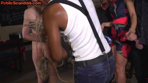 Public bonded bitch disciplined by masters - txxx.com on freevids.org