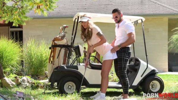 Blonde Golf Instructor Gets Stiffened Up by Big Cock Outdoor - veryfreeporn.com on freevids.org