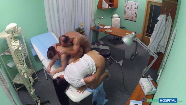 Doc, Cleaner, Nurse Xmas Threesome Sex - videomanysex.com on freevids.org