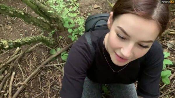 German teen gives risky bj in the woods - Amateur POV - anysex.com - Germany on freevids.org