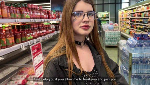 Redhead Student from a Supermarket Fucks and gets Facial - anysex.com on freevids.org