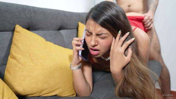 Unfaithful Wife's Anal Encounter: Cheating on Husband with Lover While Speaking on Phone! - porntry.com on freevids.org