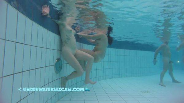 Some Horny Girls In The Sauna Pool - hclips.com on freevids.org