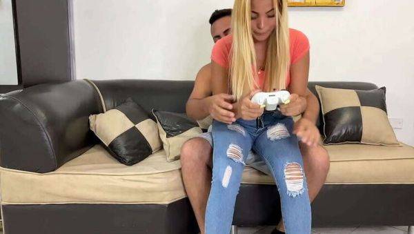 I enjoy my Friend grinding on my legs, giving me anal pleasure while distracted during her playtime - porntry.com on freevids.org