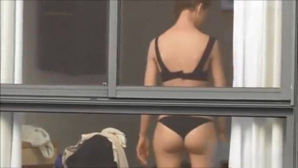 Spying on neighbour undressing. - voyeurhit.com on freevids.org