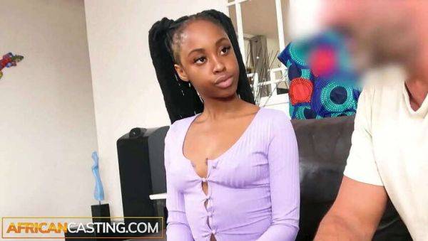 Ebony Amateur Kitty's Audition: Defiant Blowjob & Riding Hard for White Cock - porntry.com on freevids.org