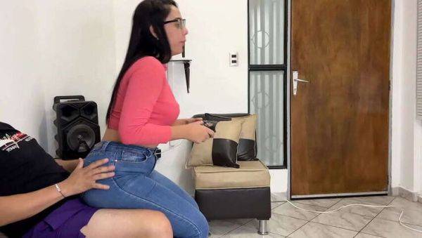 Stepmom Alaska Lust Sitting on Stepson's Lap with Her Large Booty - porntry.com on freevids.org