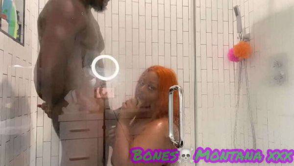 Ebony BBW Shower Fun with Juicy T & Bones Montana - veryfreeporn.com on freevids.org