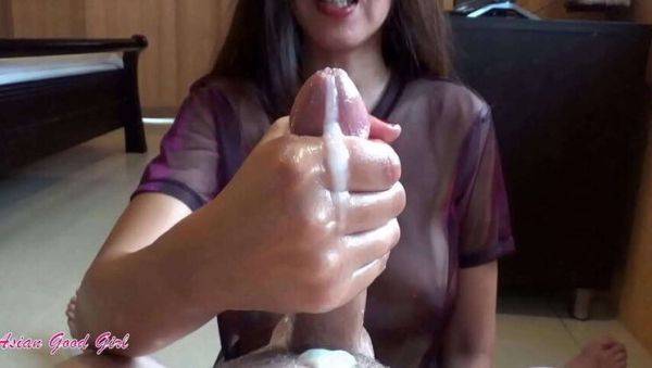 Asian Good Girl's Handjob Compilation 2 - Big White Cock & Oil - porntry.com - Thailand on freevids.org