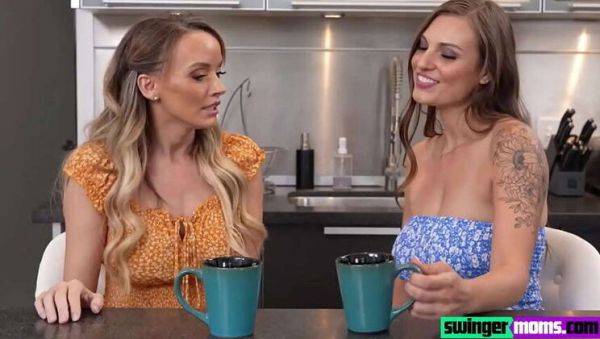 Stepmom Pristine Edge and Kenzie Love: Lesbian Encounter Caught on Tape for Stepson Threesome - porntry.com on freevids.org