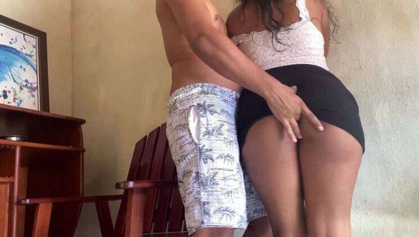 Lucky Step-Son Fucks Latina MILF in Skirt with No Panties - Amateur Homemade Sex - porntry.com on freevids.org