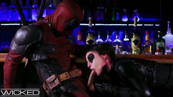 Jennifer White Gives Deadpool a Hard Blowjob and Takes a Cumshot on Her Face - porntry.com on freevids.org