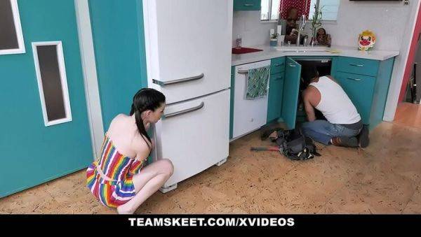 Tiny Brunette Teen Jenna Ross Fucked Hard by Plumber in Doggystyle and Cowgirl - porntry.com on freevids.org