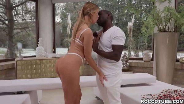 Blonde Kaisa Nord takes Joss Lescaf's big black cock in her pussy and ass for intense anal orgasm - porntry.com on freevids.org