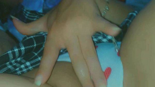 Caught in Virtual Class: Hot Blonde Teen Fairy Bliss Touching Herself and Moaning in Uniform - veryfreeporn.com - Britain on freevids.org