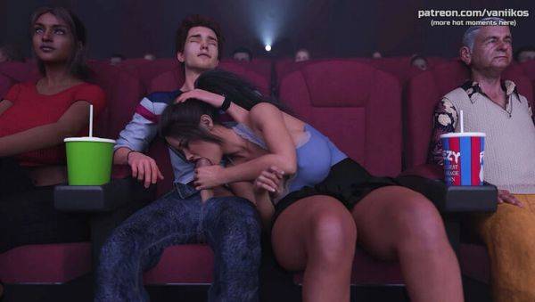 Stepsister Sucks Stepbrother's Cock in Cinema - Horny Teen Blowjob and Cum in Mouth - Life in Santa County - veryfreeporn.com - Russia - Usa on freevids.org