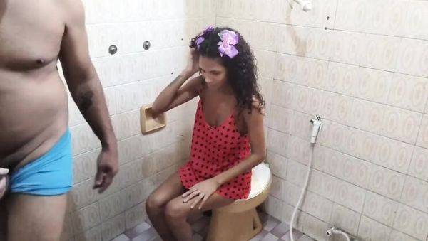 Skinny Latina Karinamello Gets Anal Creampie from LeoOgre in Bathroom - porntry.com - Brazil - Spain - Portugal on freevids.org